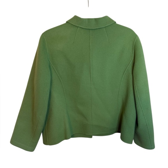 Talbots Green Felt Double Wool Pea Coat - Picture 2 of 5